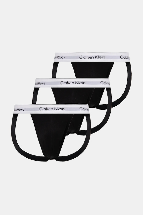 Calvin Klein Underwear pánske bavlnené s elastanom 3-pak pletenina čierna LV00NB4382