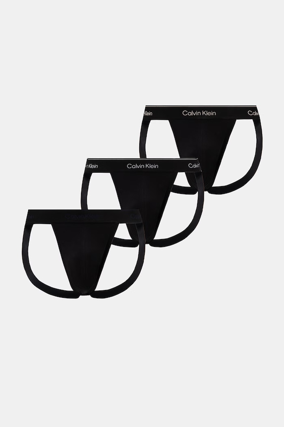 Calvin Klein Underwear jockstrapy męskie bawełniane z elastanem 3-pack dzianina czarny LV00NB4382