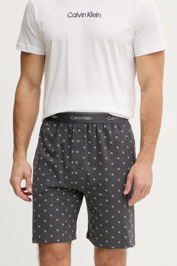 Oblečení Bavlněné pyžamo Calvin Klein Underwear LV00NM2960 šedá