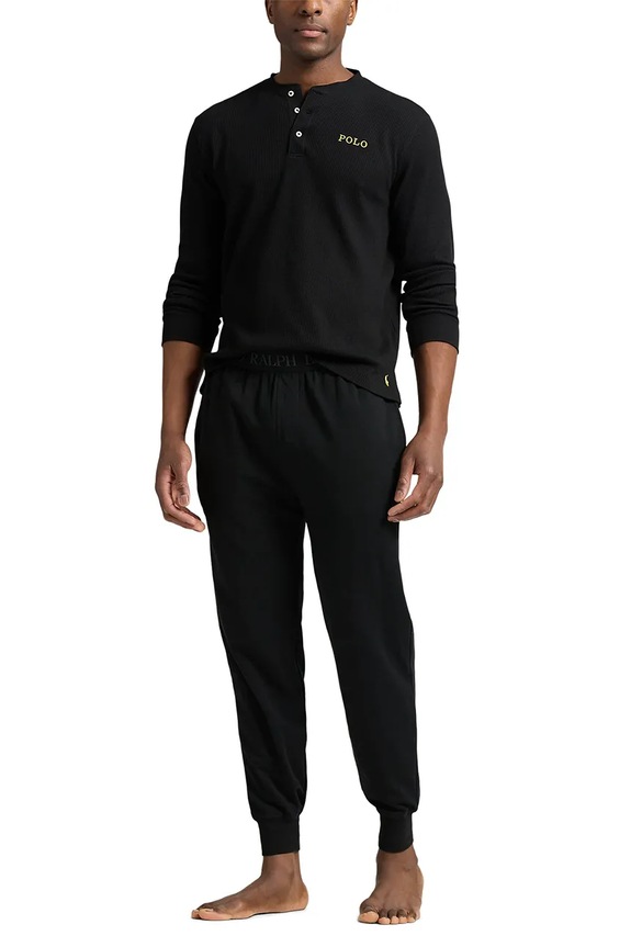 Ρούχα Μακρυμάνικη μπλούζα πιτζάμας Polo Ralph Lauren 714950609 μαύρο