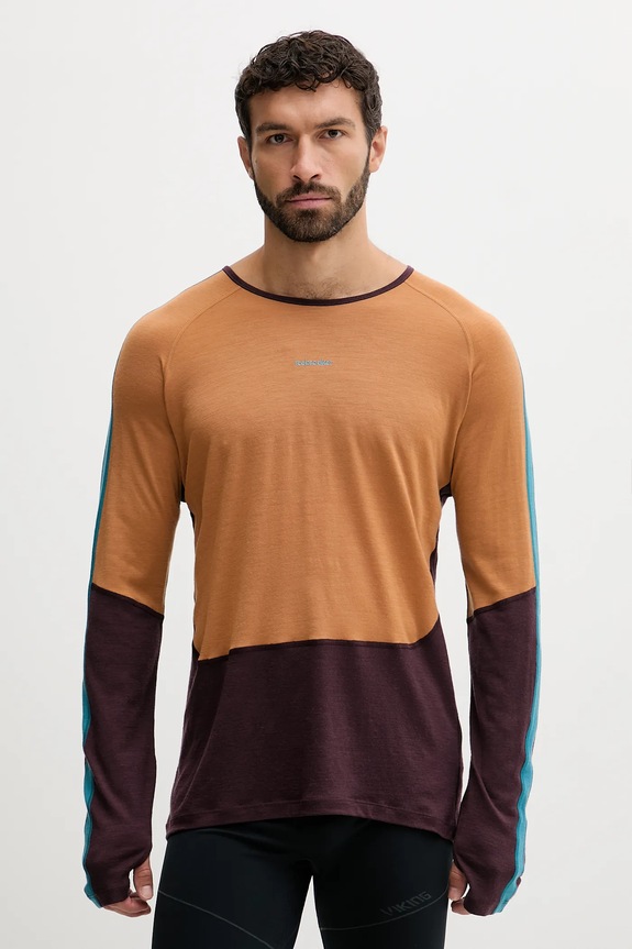 Icebreaker longsleeve funkcyjny wełniany Merino 200 Oasis Planet friendly brązowy IB0A57E10JK1
