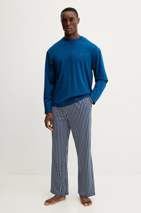 Pyžamo Tommy Hilfiger hladký modrá UM0UM03602