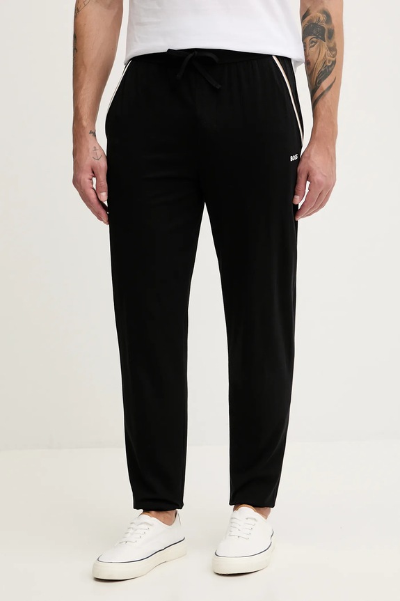 BOSS pantaloni de lounge Unique Pants Cuff CW tricotaj negru 50550485