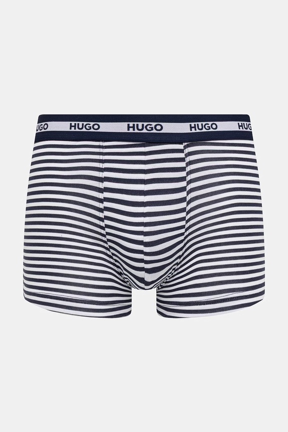 HUGO boxerky pánské s bavlnou TRUNK TR PLANET DES 3-pack modrá 50545668