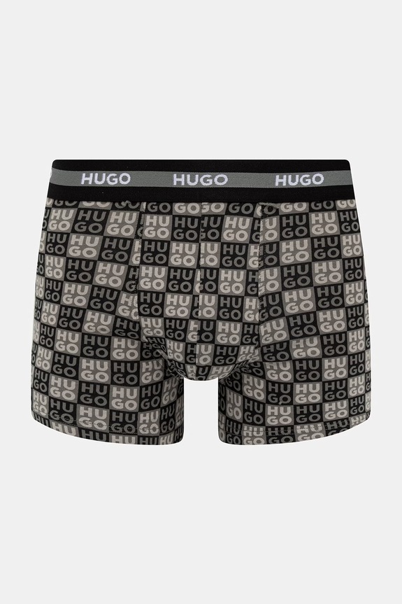 HUGO boxerky pánske s bavlnou TRUNK TR PLANET DES 3-pak 50545668 zelená SS26