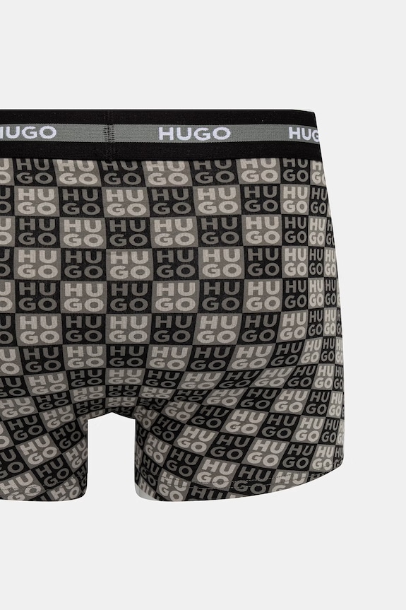 HUGO boxerky pánske s bavlnou TRUNK TR PLANET DES 3-pak 50545668 zelená