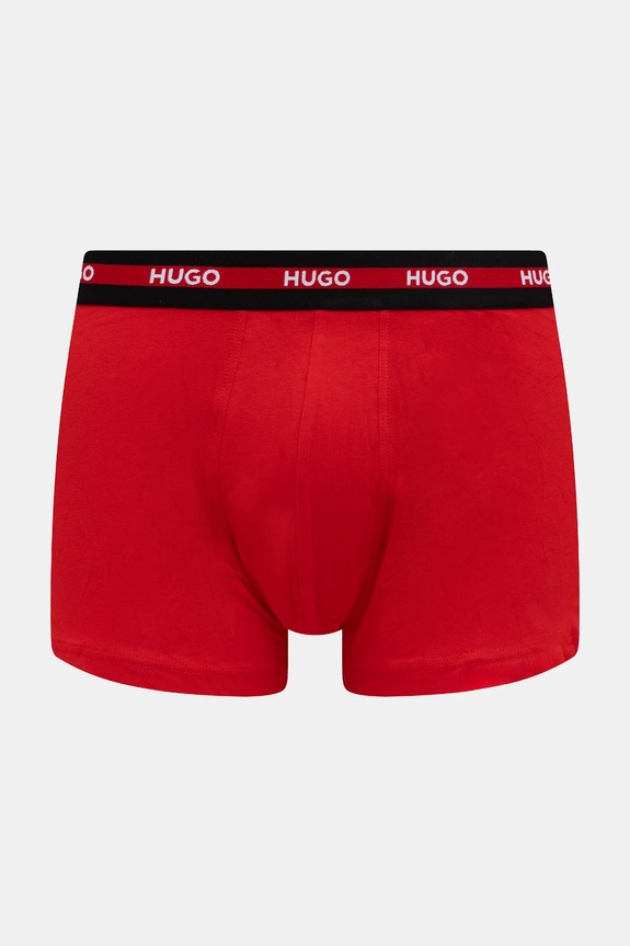 HUGO bokserki męskie z bawełną TRUNK TR PLANET DES 3-pack 50545668 czarny SS26