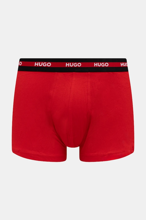 HUGO bokserki męskie z bawełną TRUNK TR PLANET DES 3-pack 50545668 czarny SS26