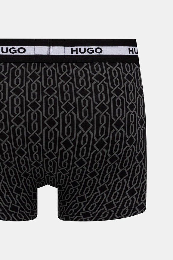 HUGO bokserki męskie z bawełną TRUNK TR PLANET DES 3-pack 50545668 czarny