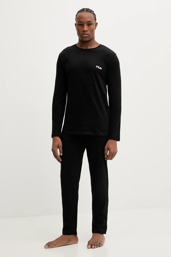 Fila pigiama in lana sovrastampa nero FPW1231