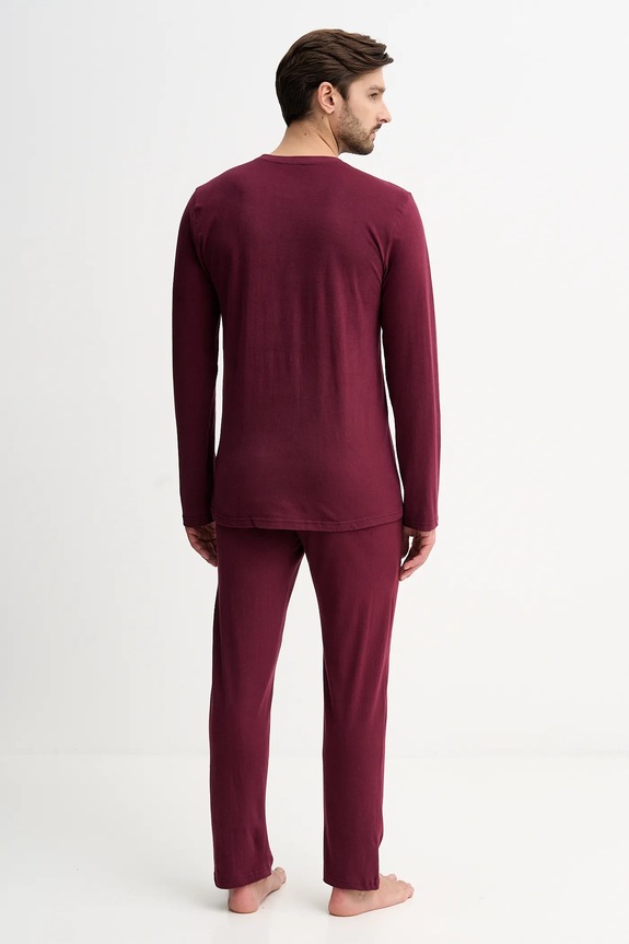 Fila piżama bawełniana FPW1232 bordowy AW25