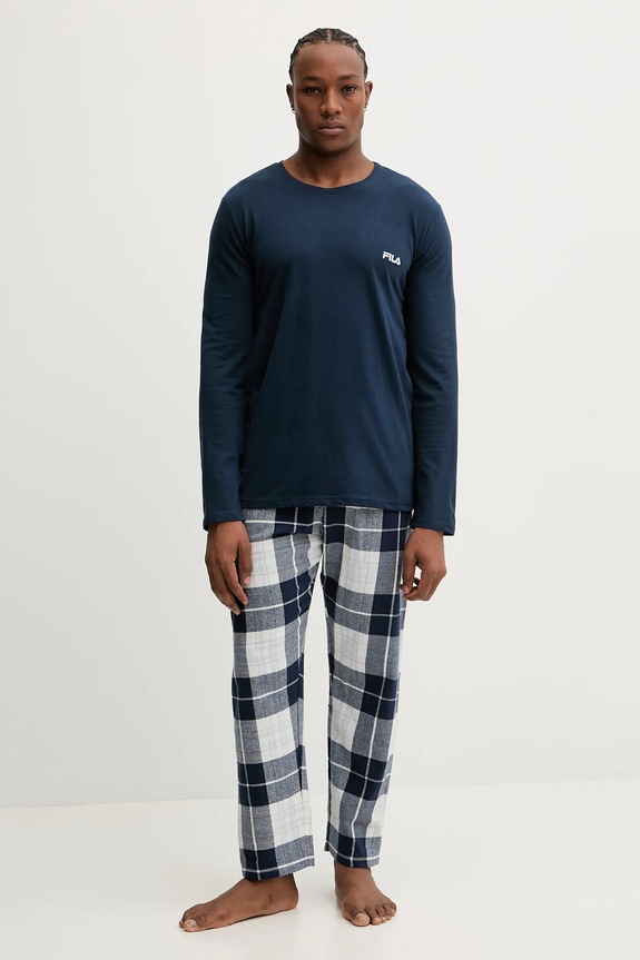 Fila pijamale de bumbac set bleumarin FPW1237