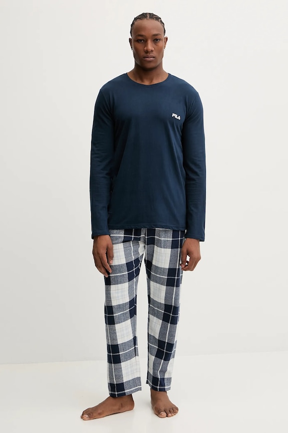 Fila pijamale de bumbac set bleumarin FPW1237