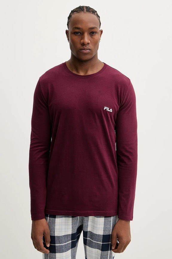 Bavlnené pyžamo Fila FPW1237 burgundské AW25