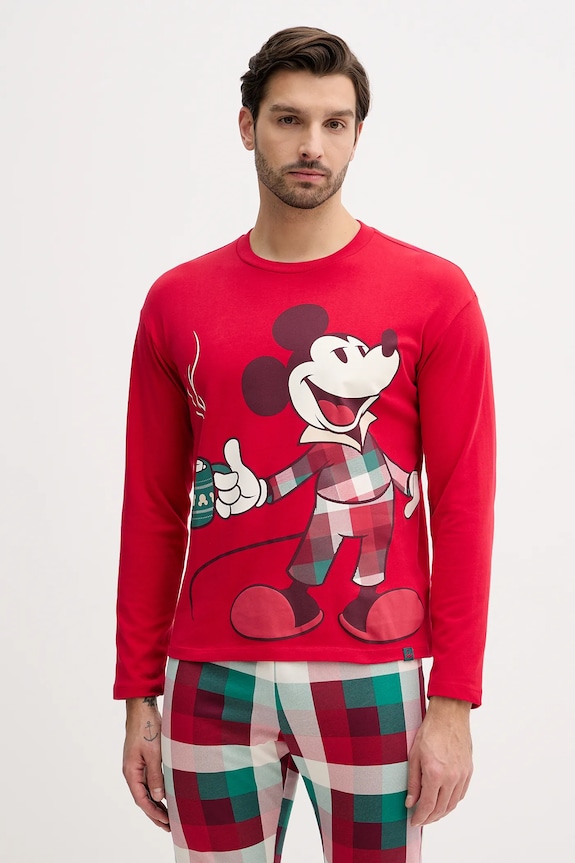 Bavlnené pyžamo United Colors of Benetton 3P054P033 červená AW25