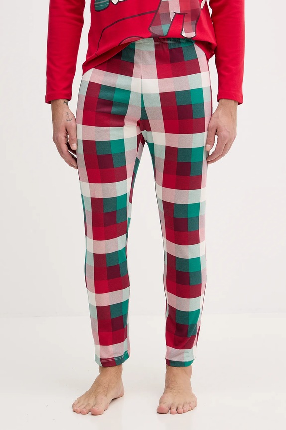 Oblečenie Bavlnené pyžamo United Colors of Benetton 3P054P033 červená