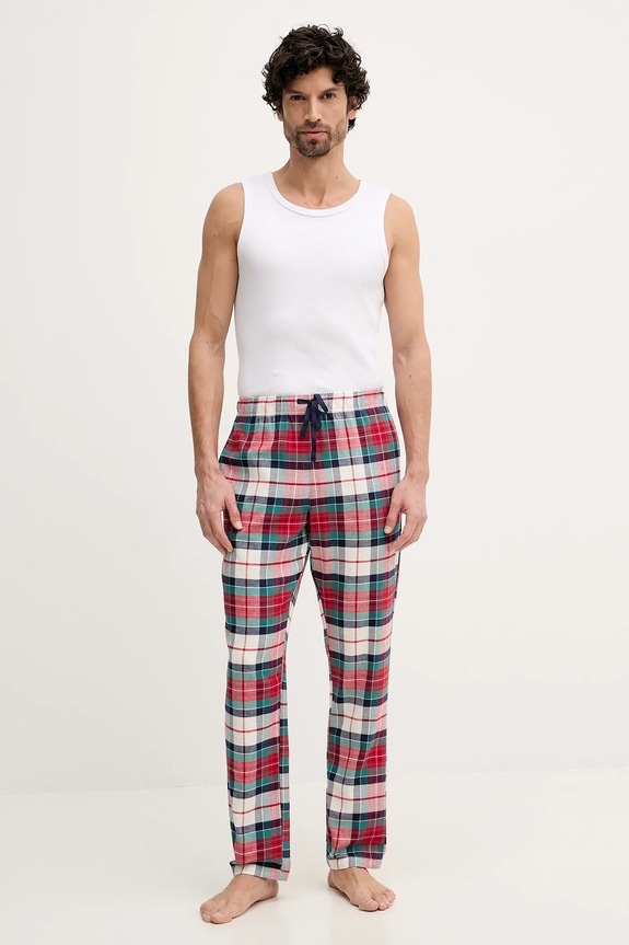 United Colors of Benetton pantaloni pijama bumbac 40EP4F00E rosu AW25