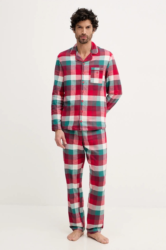 United Colors of Benetton pijamale de bumbac set rosu 40EP4P00C
