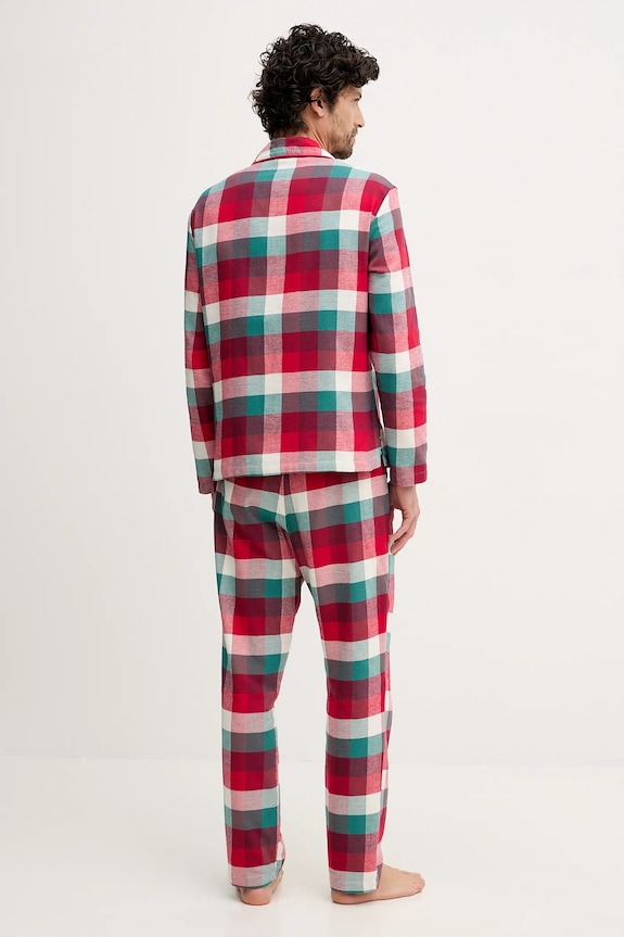 United Colors of Benetton pijamale de bumbac 40EP4P00C rosu AW25