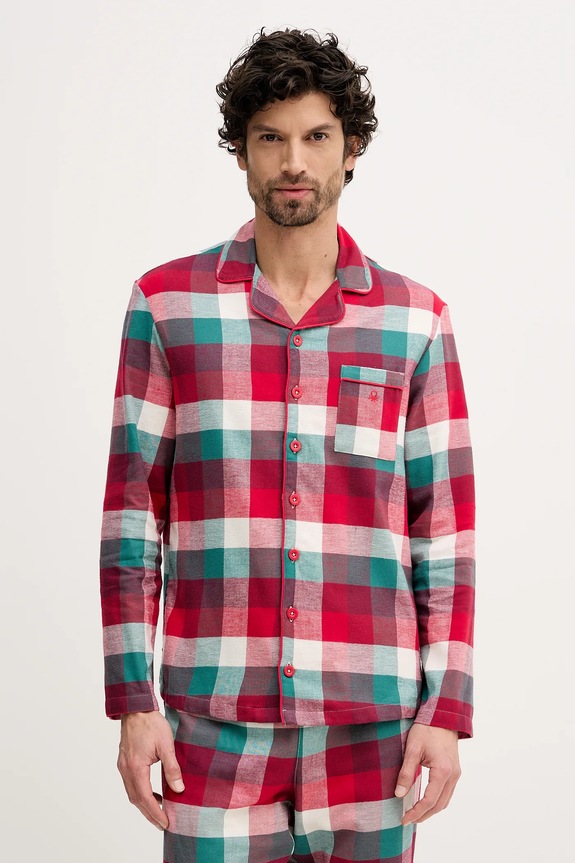Îmbrăcăminte United Colors of Benetton pijamale de bumbac 40EP4P00C rosu