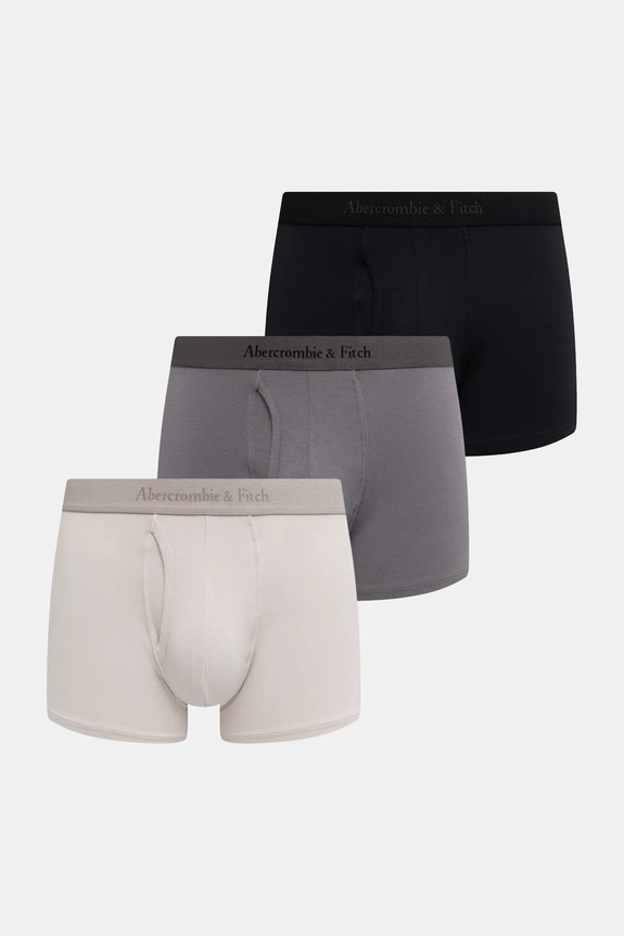 Μποξεράκια Abercrombie & Fitch 3-pack εφαρμοστό σορτς μπόξερ γκρί KI114.4032.130