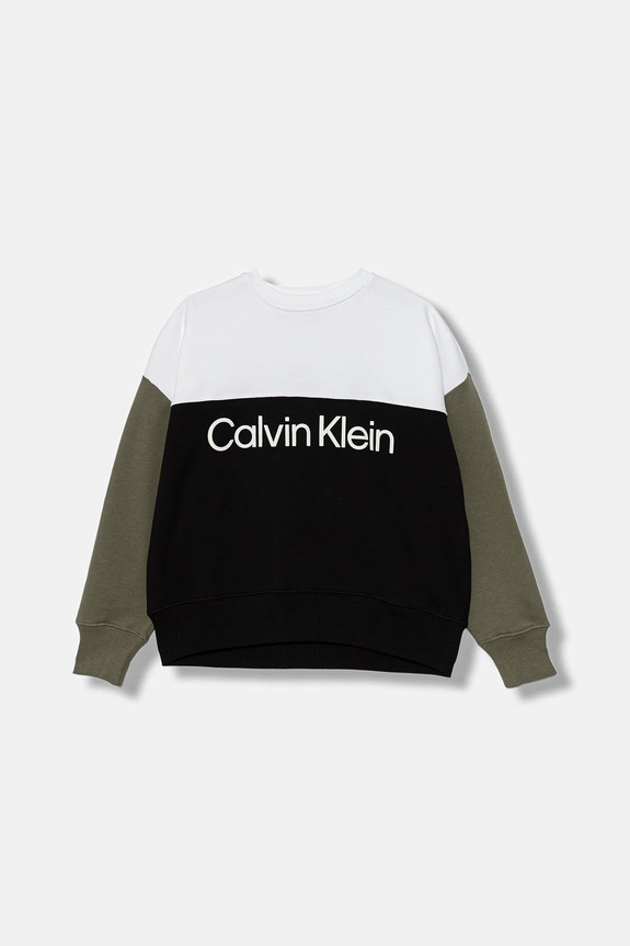 Detská bavlnená mikina Calvin Klein Jeans potlač čierna IB0IB02523.9BYA