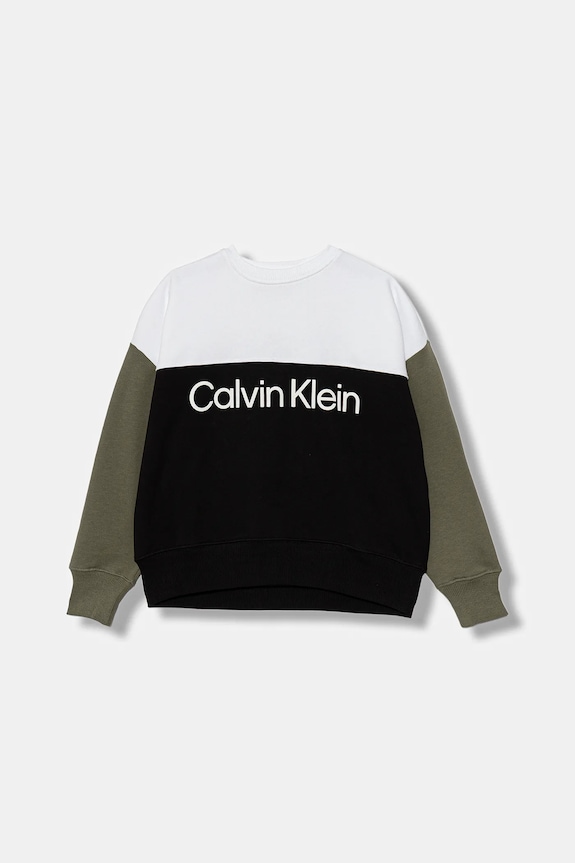 Detská bavlnená mikina Calvin Klein Jeans potlač čierna IB0IB02523.9BYA