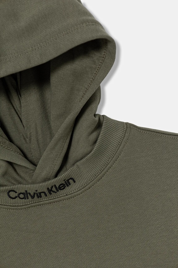 Otroški bombažen pulover Calvin Klein Jeans zelena IB0IB02525.9BYA