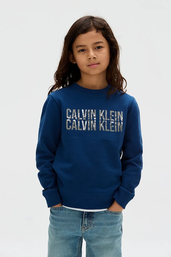 Dječja pamučna dukserica Calvin Klein Jeans pamuk plava IB0IB02527.9BYA
