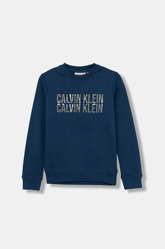 Dječja pamučna dukserica Calvin Klein Jeans IB0IB02527.9BYA plava AW25