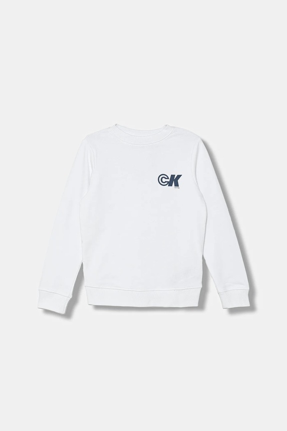 Παιδική βαμβακερή μπλούζα Calvin Klein Jeans IB0IB02545.128.170.9BYA λευκό AW25
