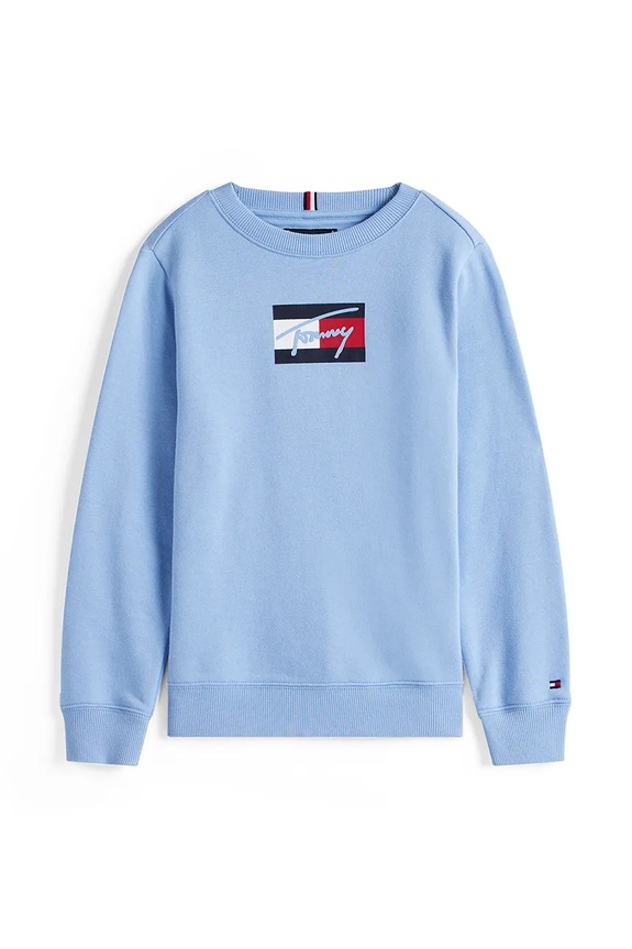 Tommy Hilfiger felpa in cotone bambino/a KB0KB09741.128.176.9BYA blu AW25