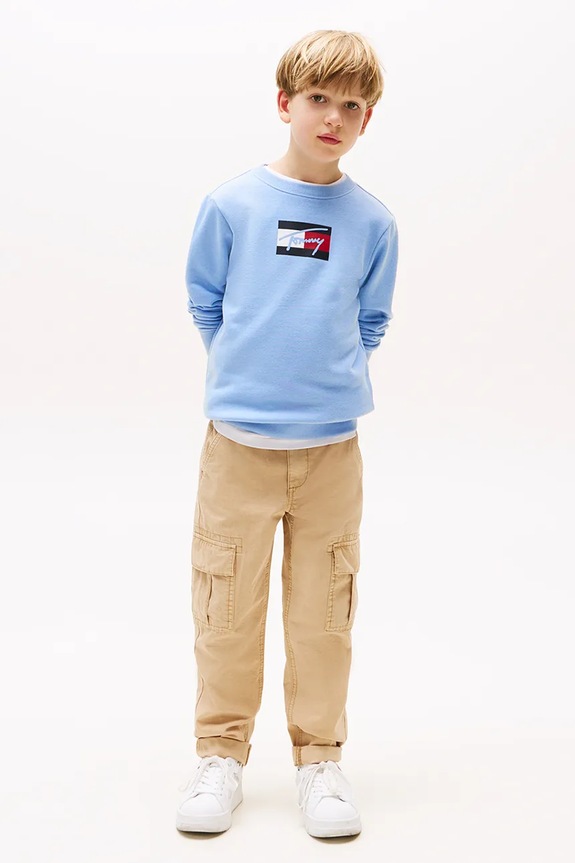 BIMBO Tommy Hilfiger felpa in cotone bambino/a KB0KB09741.128.176.9BYA blu