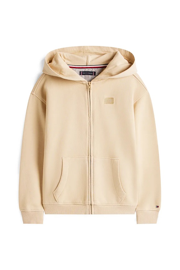 Detská bavlnená mikina Tommy Hilfiger KB0KB09750.9BYA béžová AW25