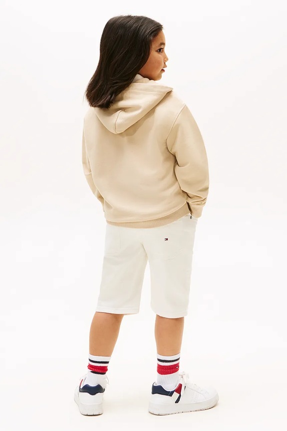 Detská bavlnená mikina Tommy Hilfiger béžová KB0KB09750.9BYA