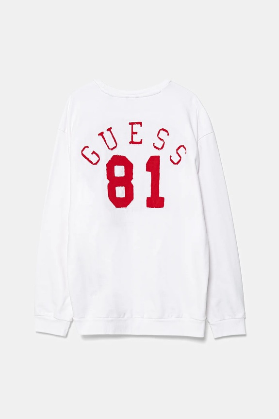 Guess felpa in cotone bambino/a L5YQ03.KAD74.9BYA bianco AW25