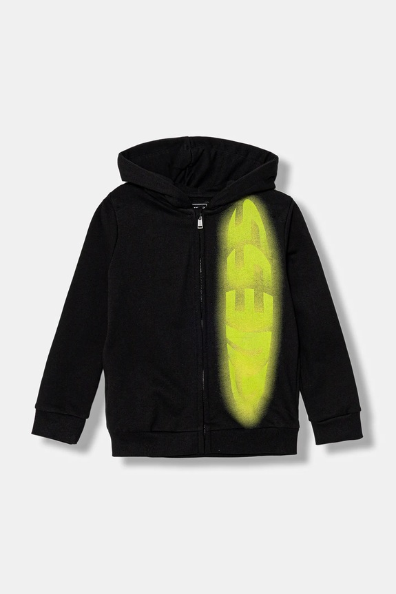 Παιδική βαμβακερή μπλούζα Guess στάμπα μαύρο N5YQ08.KAD74.9BYA