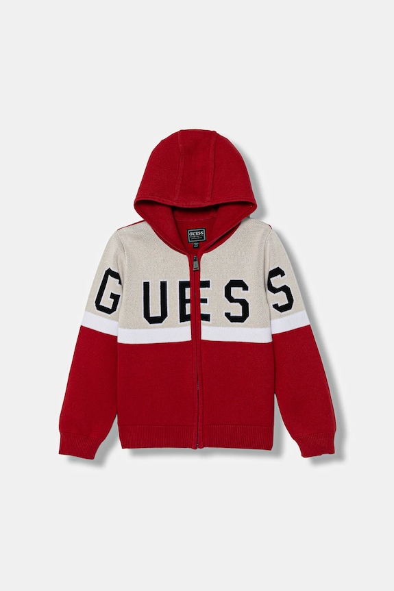 Dječji pamučni kardigan Guess Planet friendly crvena N5YR02.Z0150.9BYA