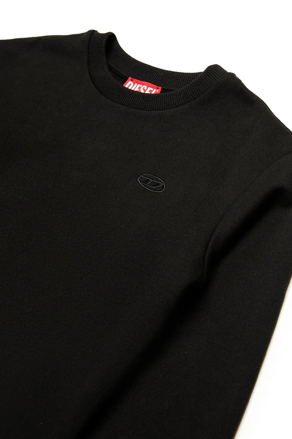Chlapec Detská bavlnená mikina Diesel SROBMEGOVALD OVER SWEAT-SHIRT J02274 čierna