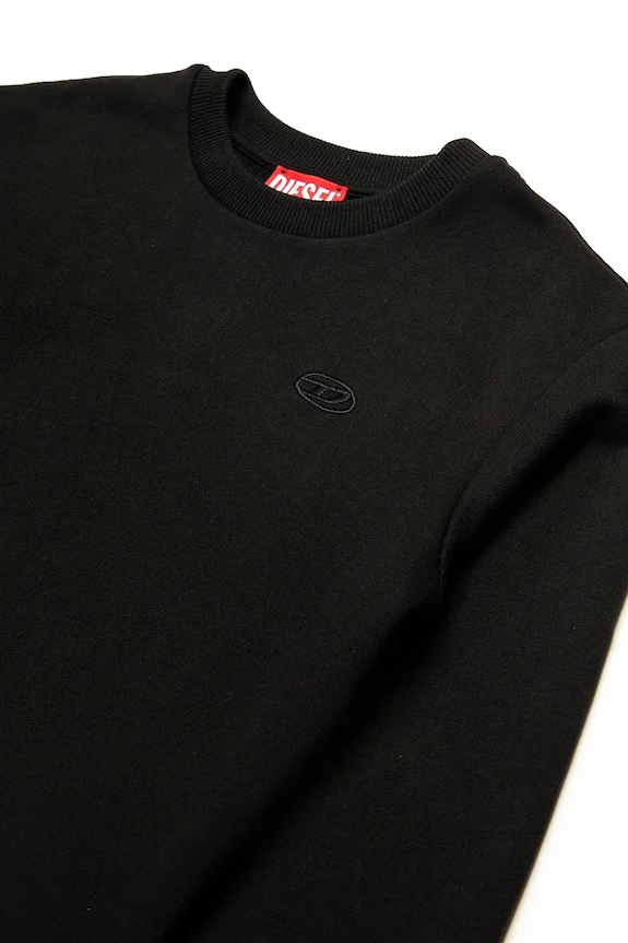 Chlapec Detská bavlnená mikina Diesel SROBMEGOVALD OVER SWEAT-SHIRT J02274 čierna