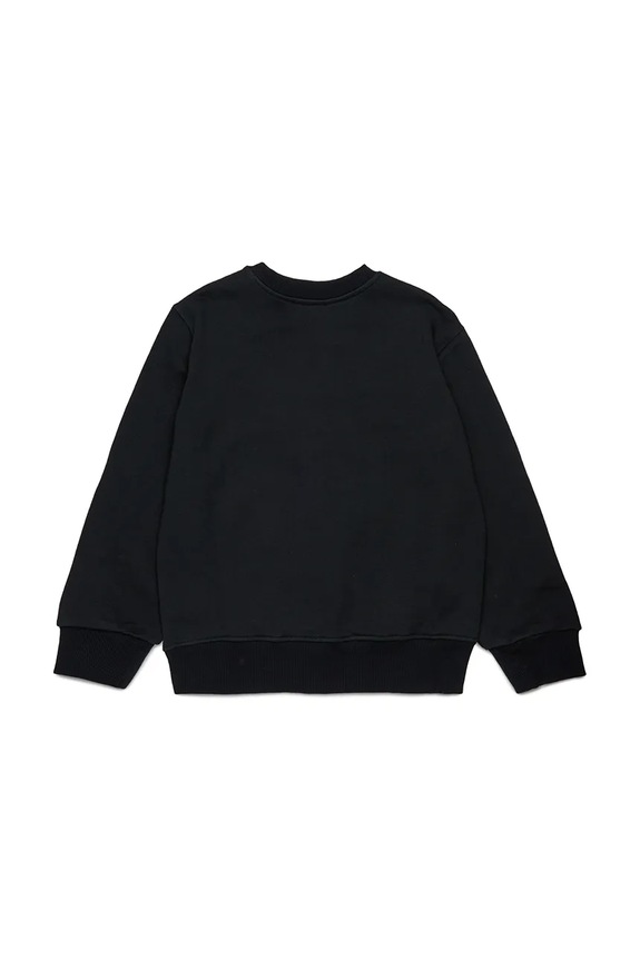 Detská bavlnená mikina Diesel SPATCH OVER SWEAT-SHIRT J02482 čierna AW25