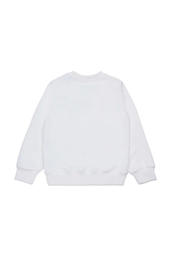 Dječja pamučna dukserica Diesel SDROPS OVER SWEAT-SHIRT J02483 bijela AW25