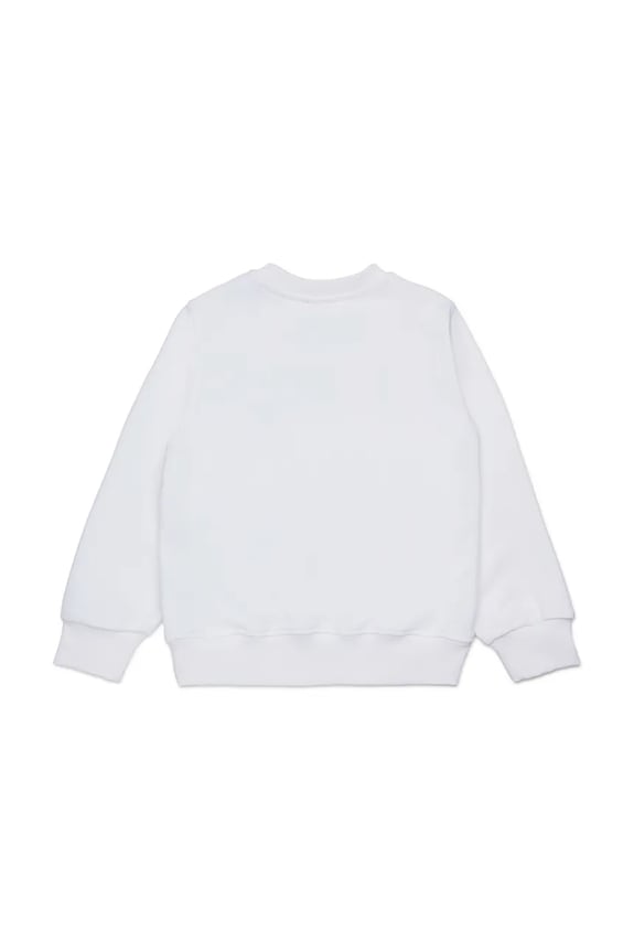 Dječja pamučna dukserica Diesel SDROPS OVER SWEAT-SHIRT J02483 bijela AW25
