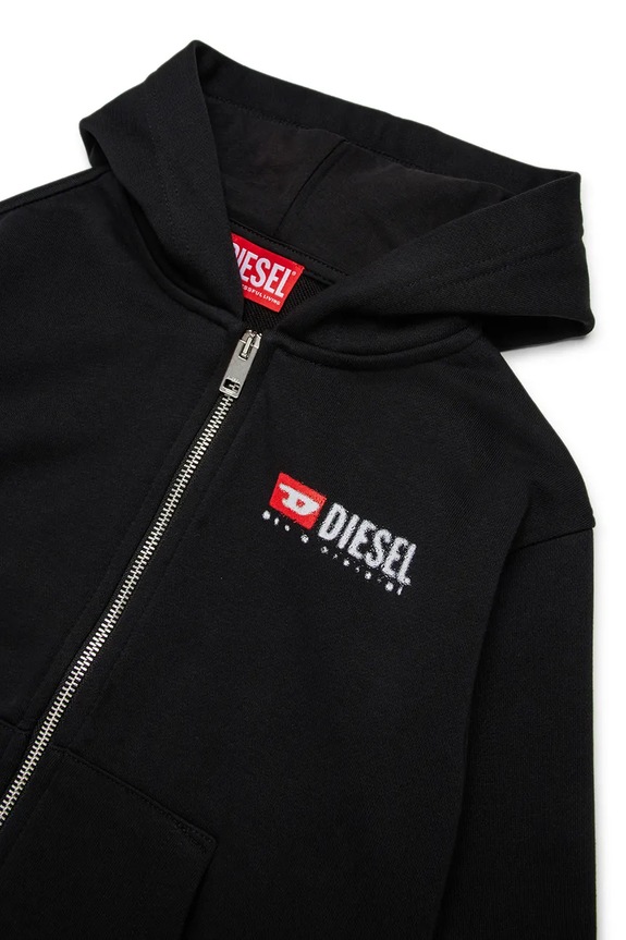 Αγορίστικα Παιδική βαμβακερή μπλούζα Diesel SDROPSHOODZ OVER SWEAT-SHIRT J02484 μαύρο