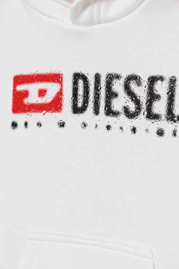 Dečki Otroški pulover Diesel SDROPSHOOD OVER SWEAT-SHIRT J02485 bela