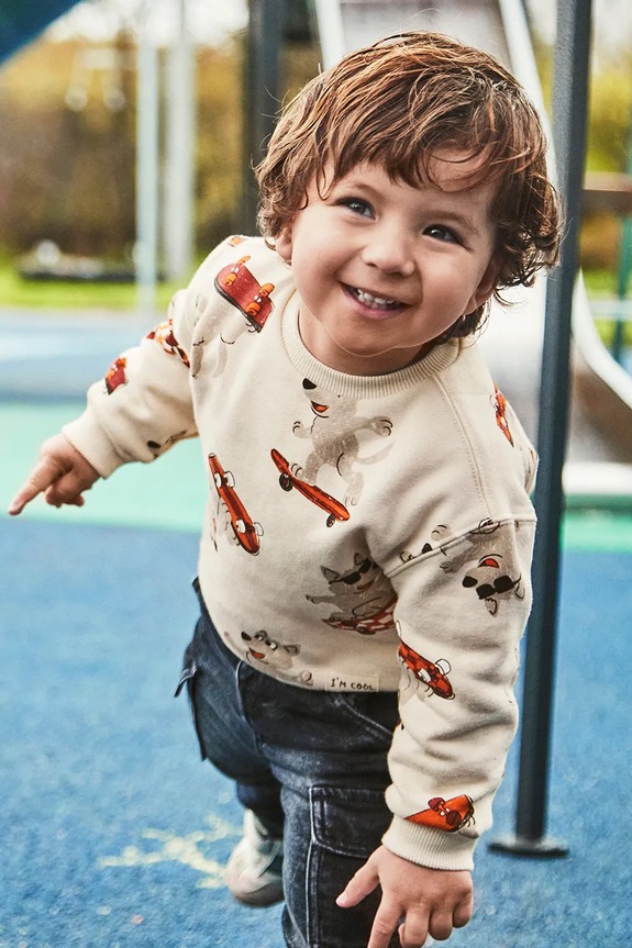 Mayoral bluza dziecięca wzorzyste beżowy 2417.3E.Baby.9BYA