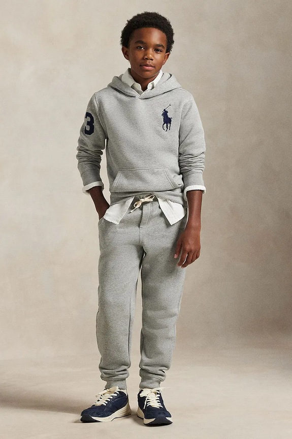 Polo Ralph Lauren felpa per bambini grigio 323979316001