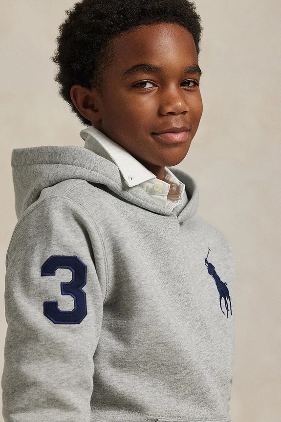 Polo Ralph Lauren felpa per bambini 323979316001 grigio