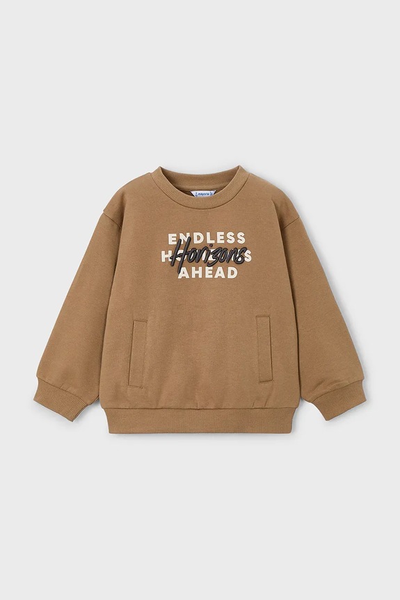 Dječja dukserica Mayoral s elastinom smeđa 4408.5E.Mini.9BYA