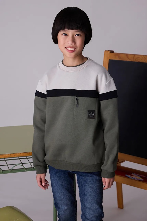 Mayoral bluza dziecięca bawełna zielony 7406.7E.Junior.9BYA